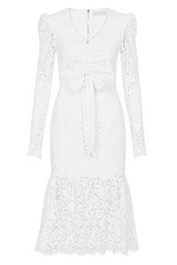 RUCHED DRESS - White