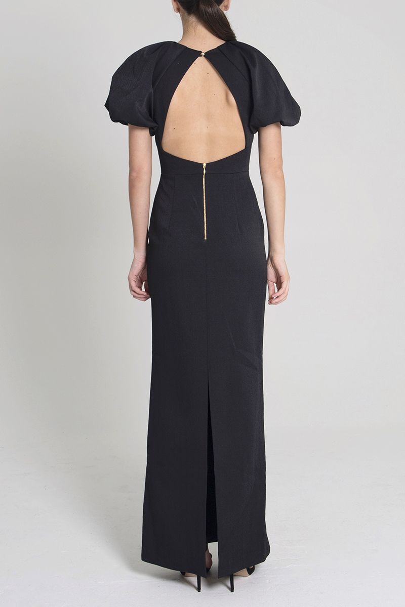 WINSLOW SHORT SLEEVE GOWN BLACK - Style Theory