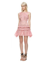 Load image into Gallery viewer, crosshatch frill mini dress