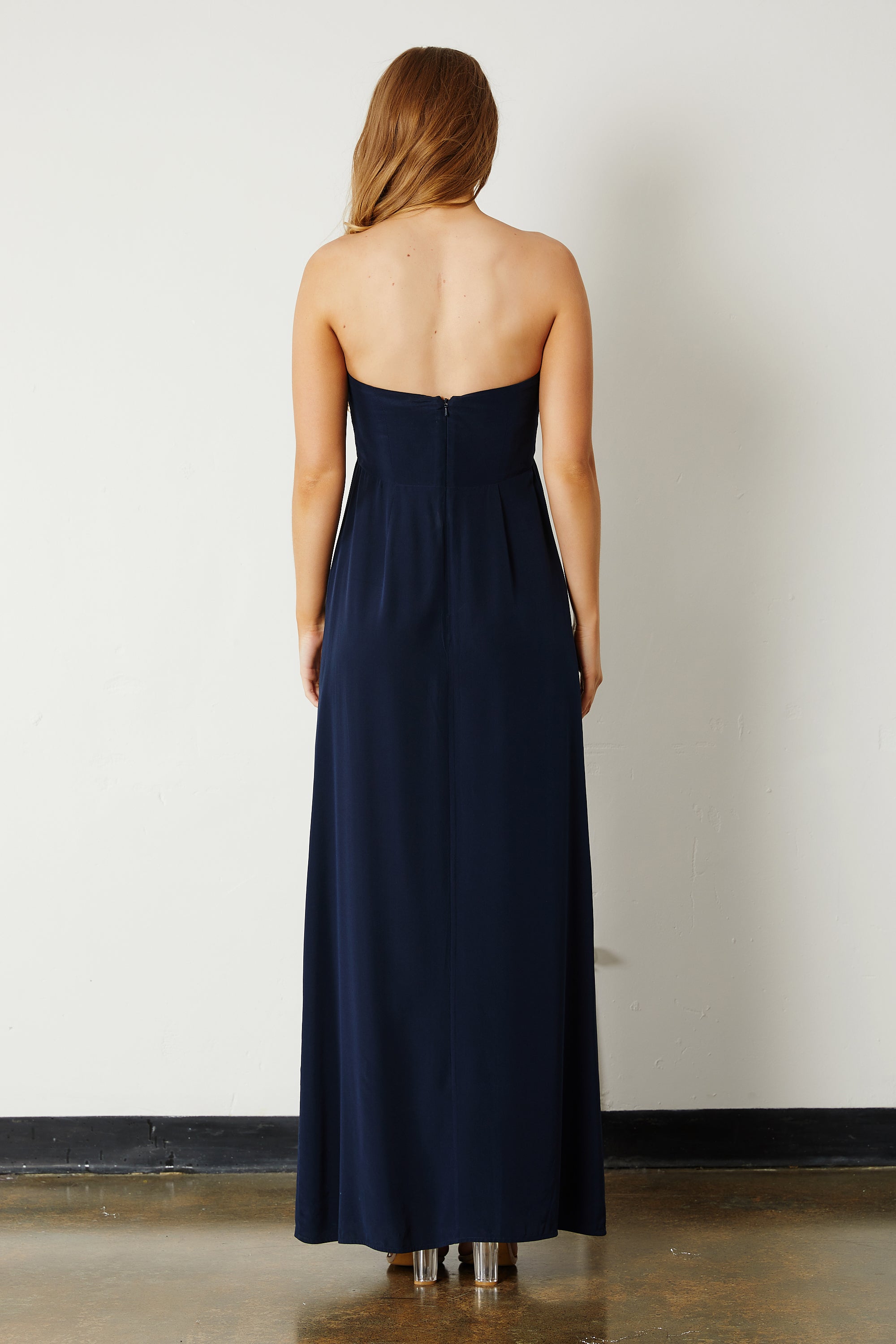 Silk Gown - Navy