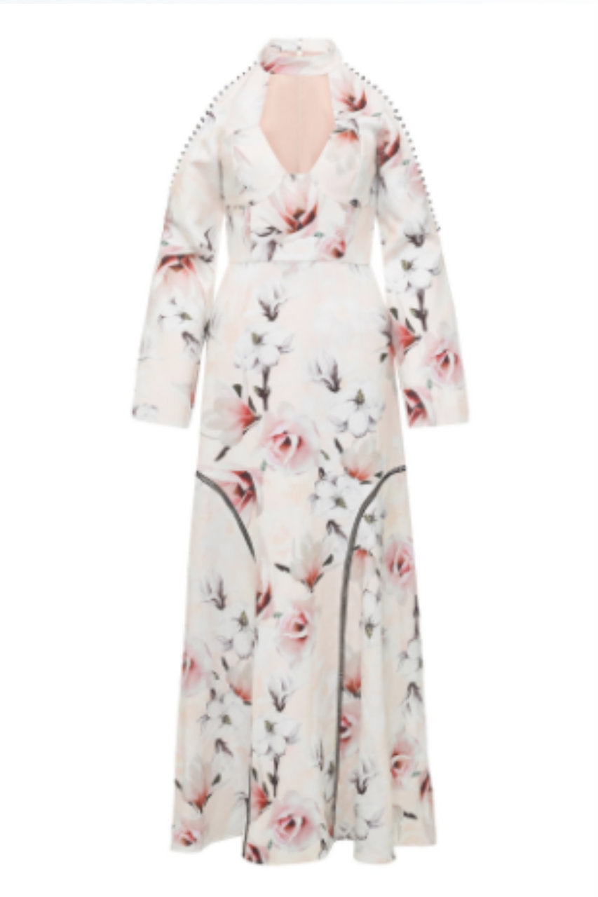 Dress for hire, Full Length dresses for hire -Time Stops Floral Dress