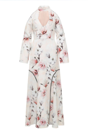 Dress for hire, Full Length dresses for hire -Time Stops Floral Dress