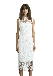 SOPHIA LACE MIDI DRESS - White