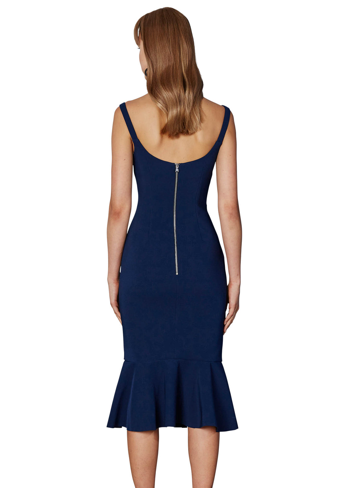V FLARE MIDI DRESS