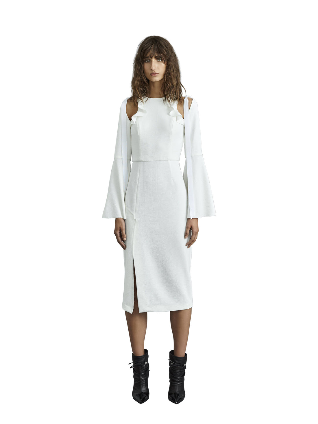 Gigi Ruffle Midi Dress -front