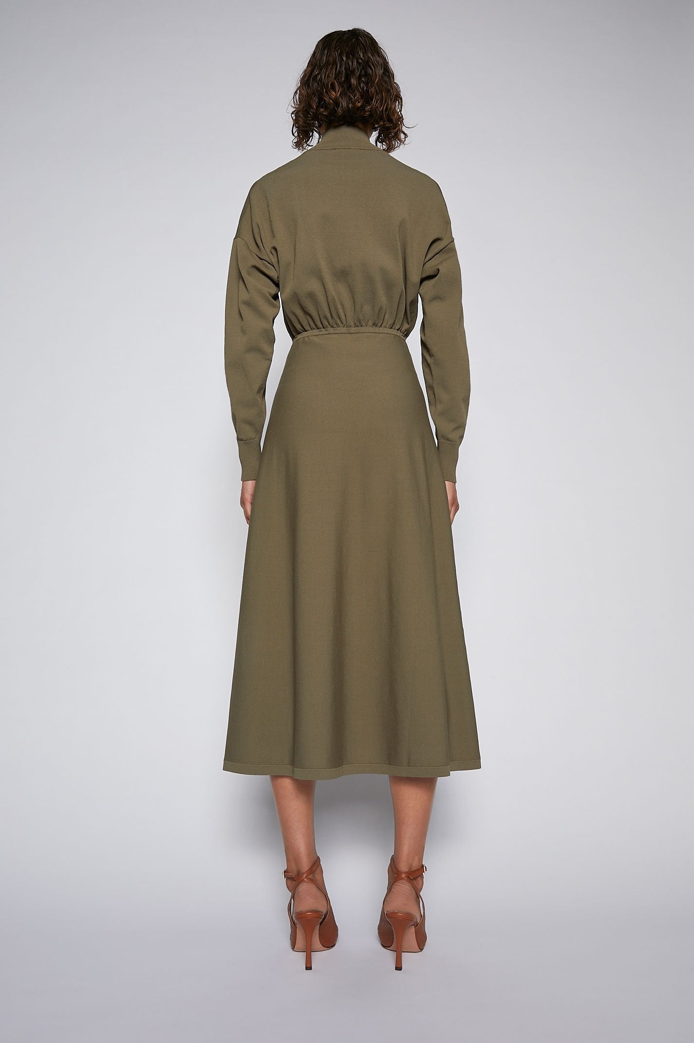 CREPE KNIT POLO DRESS - Style Theory