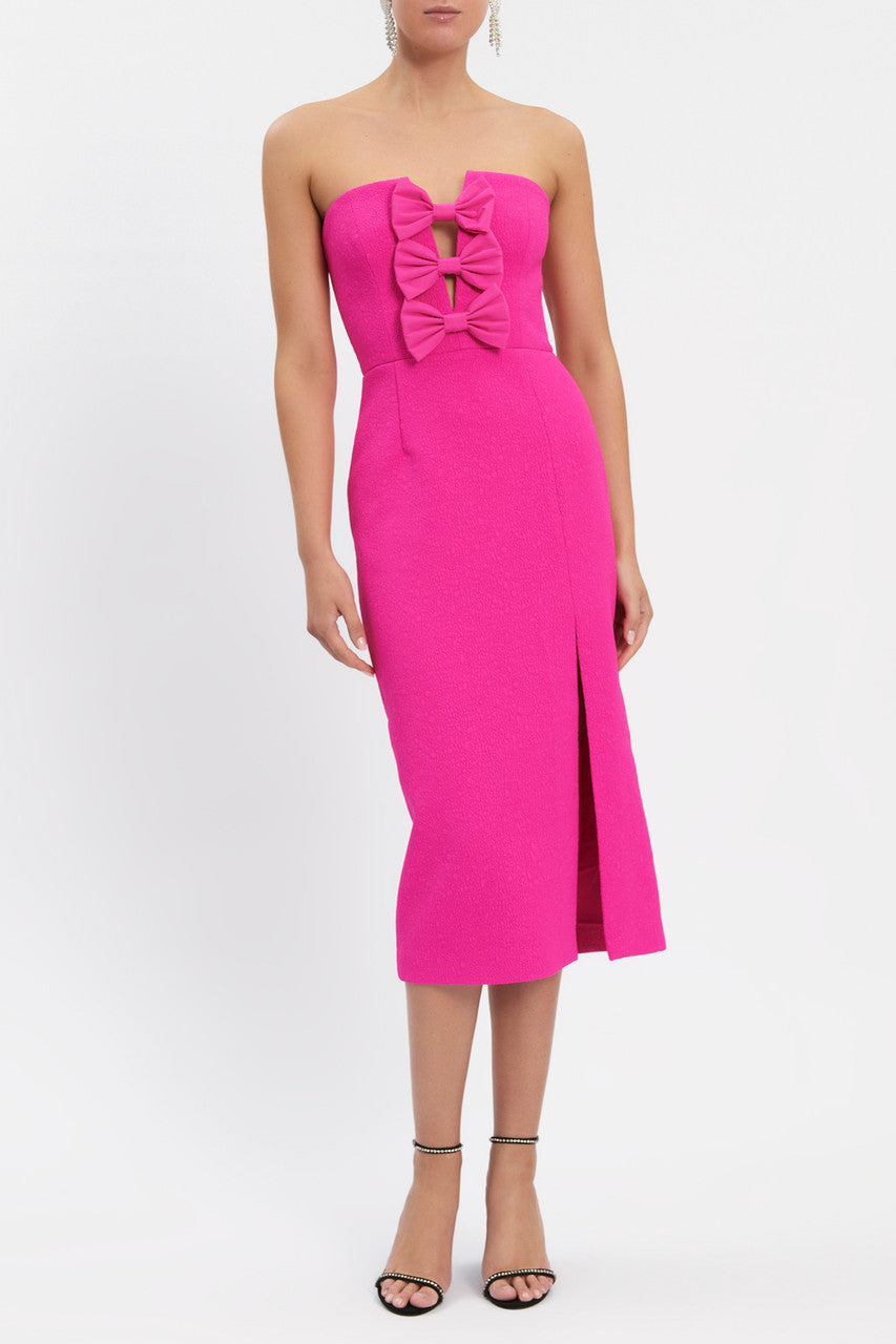 CECILY MIDI DRESS HOT PINK - Style Theory