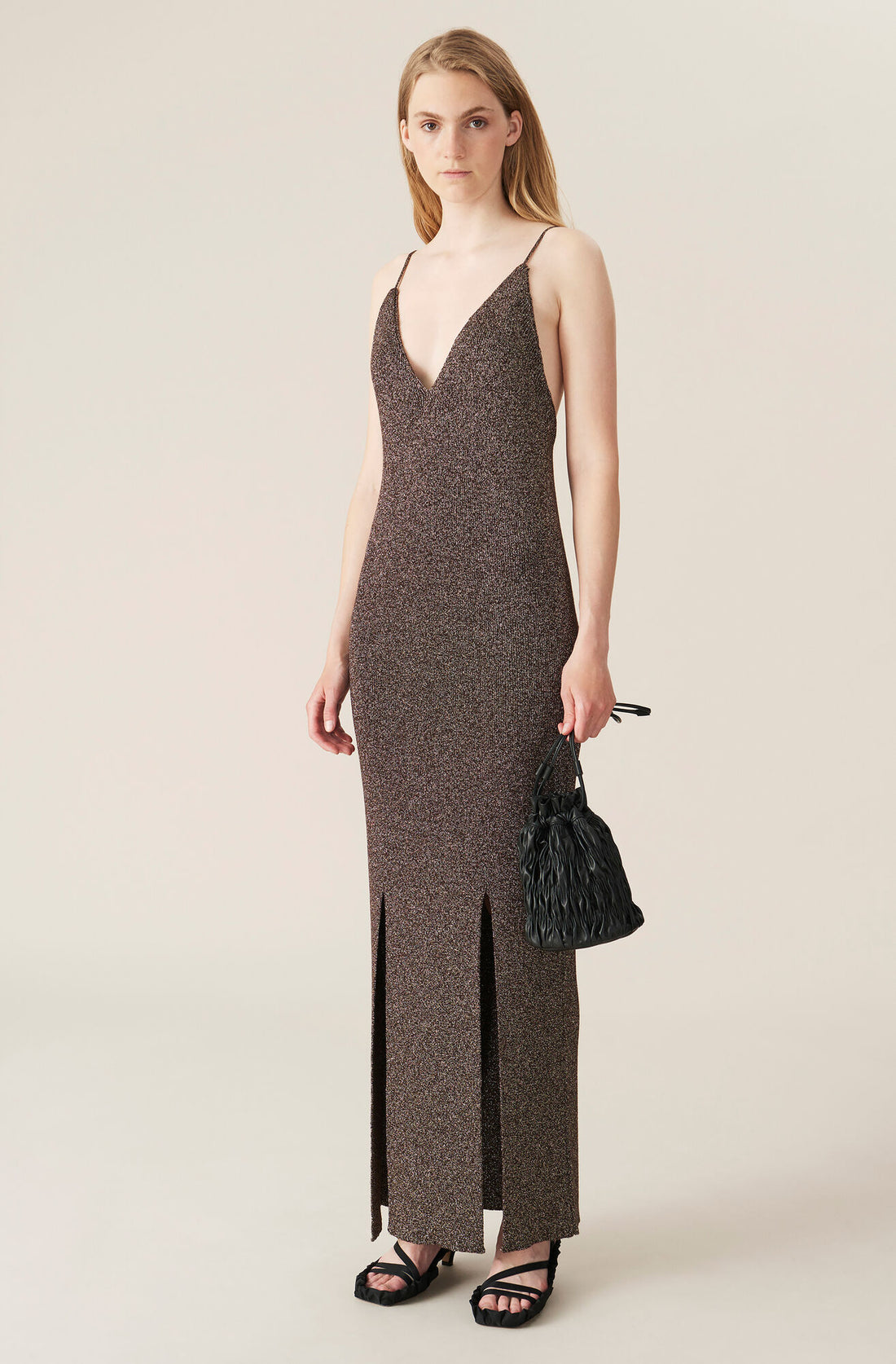 Tie-back lurex slip dress - Style Theory