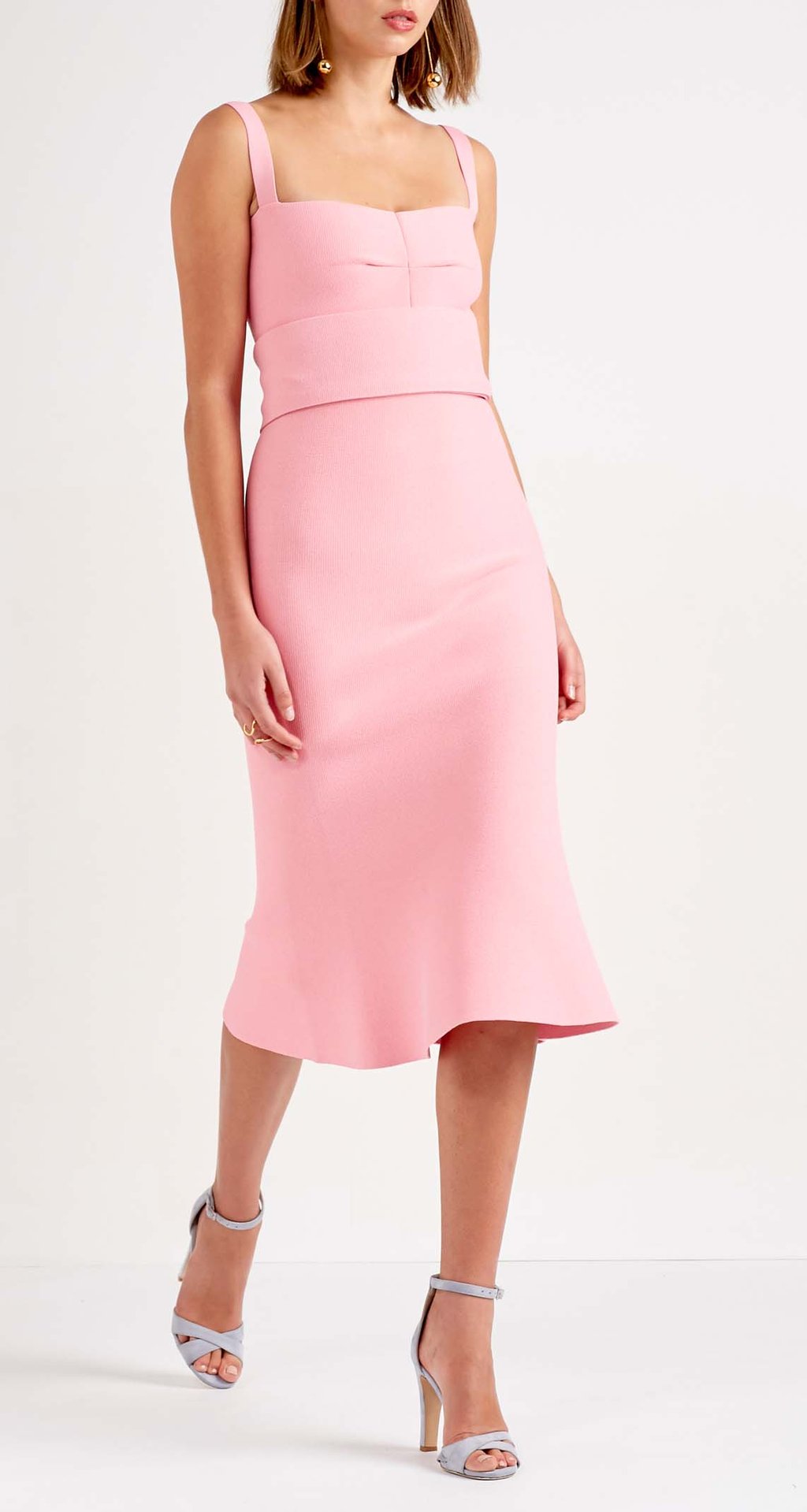 CREPE KNIT BRALETTE DRESS
