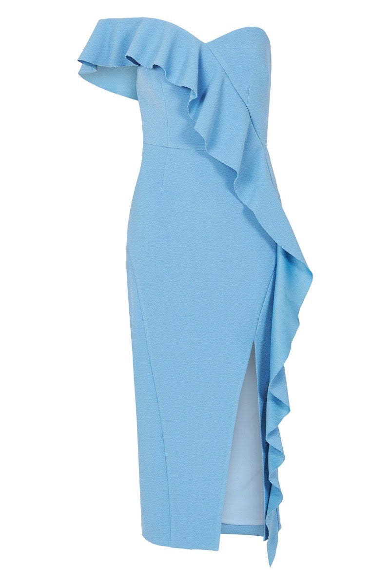 MONTECARLO STRAPLESS MIDI DRESS
