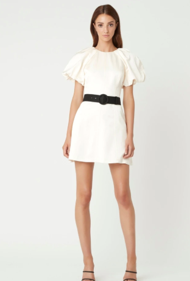 WINONA SHORT SLEEVE MINI DRESS IVORY - Style Theory