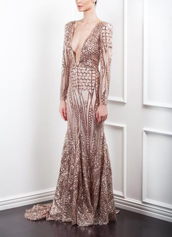 Rose Plunge Gown