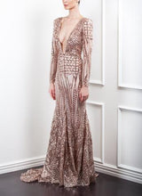 Load image into Gallery viewer, Rose Plunge Gown