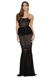 FRILLING AROUND GOWN - BLACK