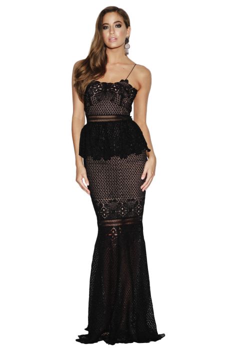 FRILLING AROUND GOWN - BLACK