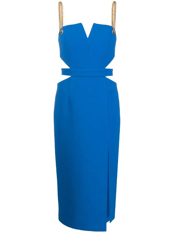 IMAN CUT OUT MIDI DRESS BLUE - Style Theory