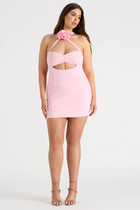THE FLOWER MINI DRESS - PINK - Style Theory