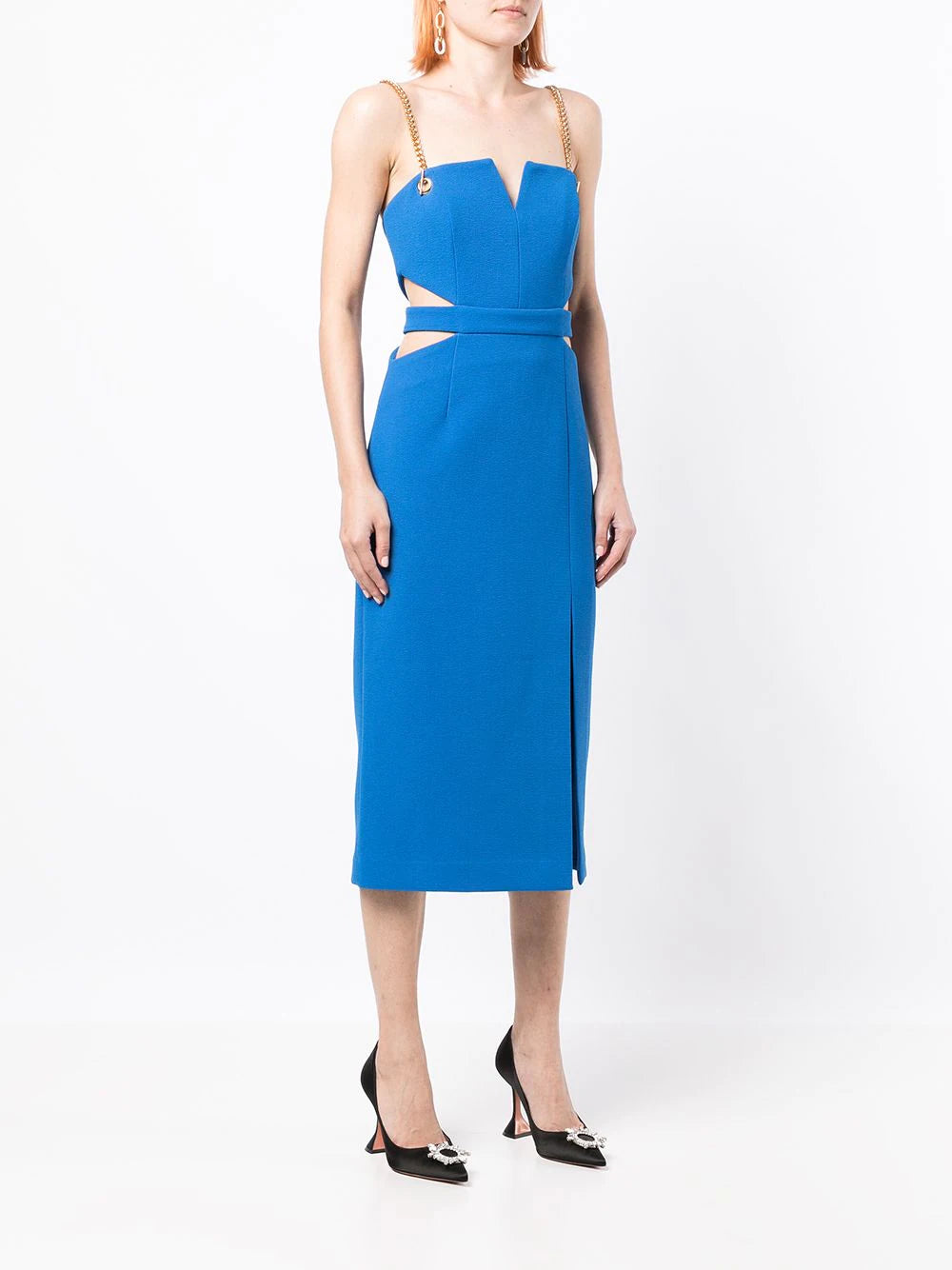 IMAN CUT OUT MIDI DRESS BLUE - Style Theory