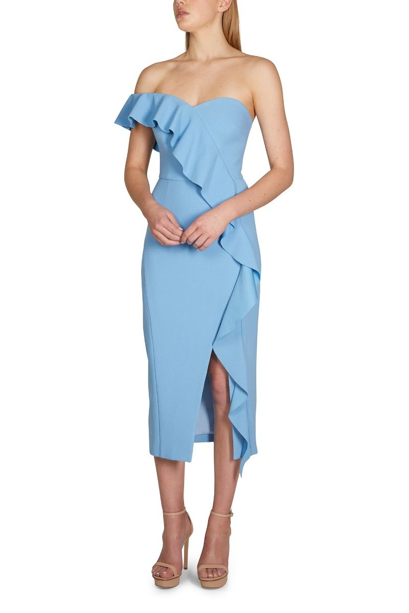MONTECARLO STRAPLESS MIDI DRESS
