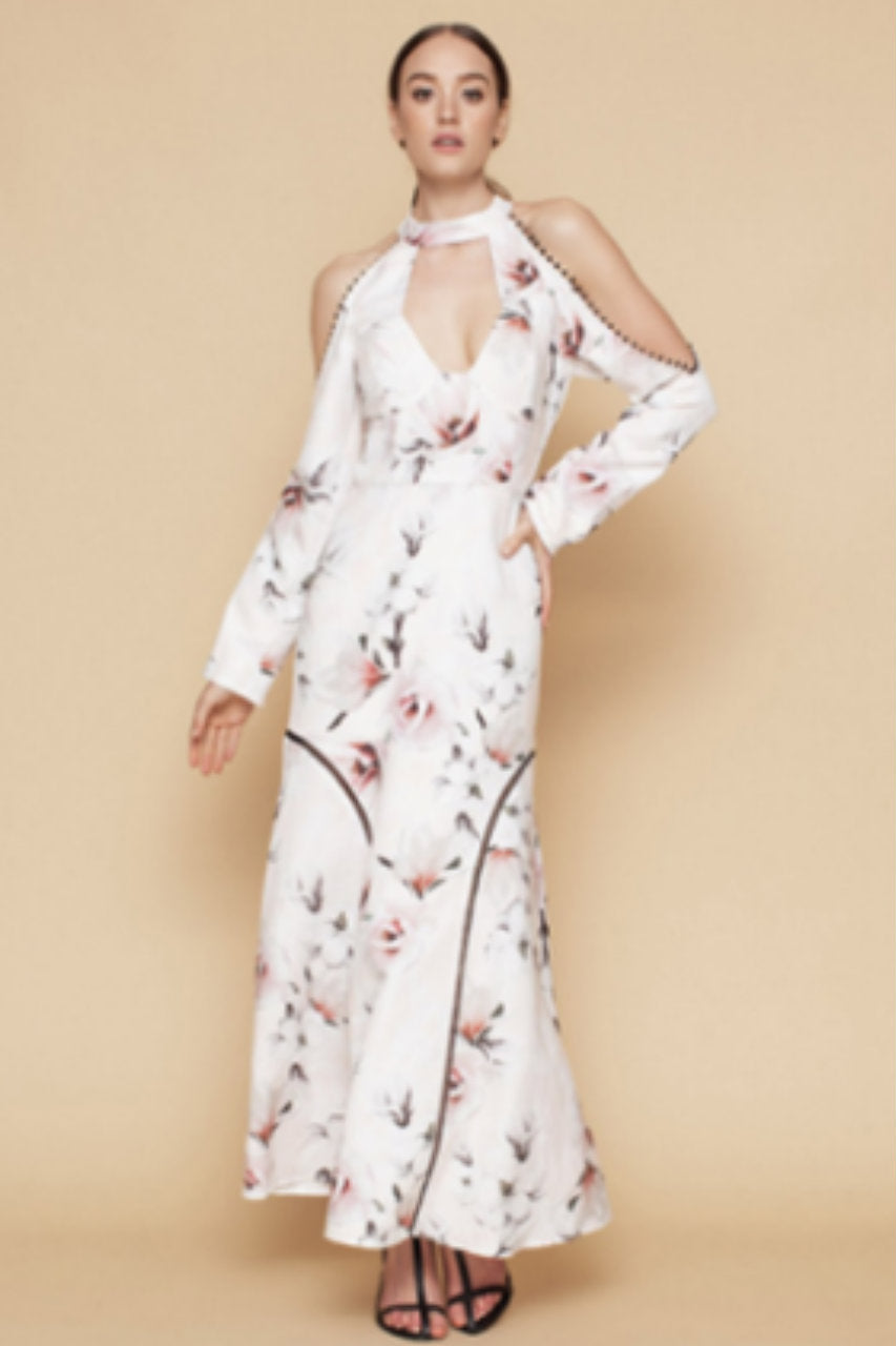 Dress for hire, Full Length dresses for hire -Time Stops Floral Dress