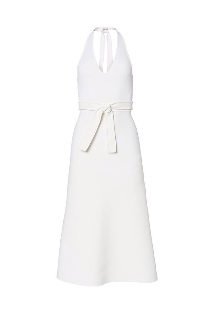 Scanlan theodore crepe on sale knit halter dress