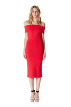 Load image into Gallery viewer, SUPER MILANO COLD SHOULDER DRESS - RED