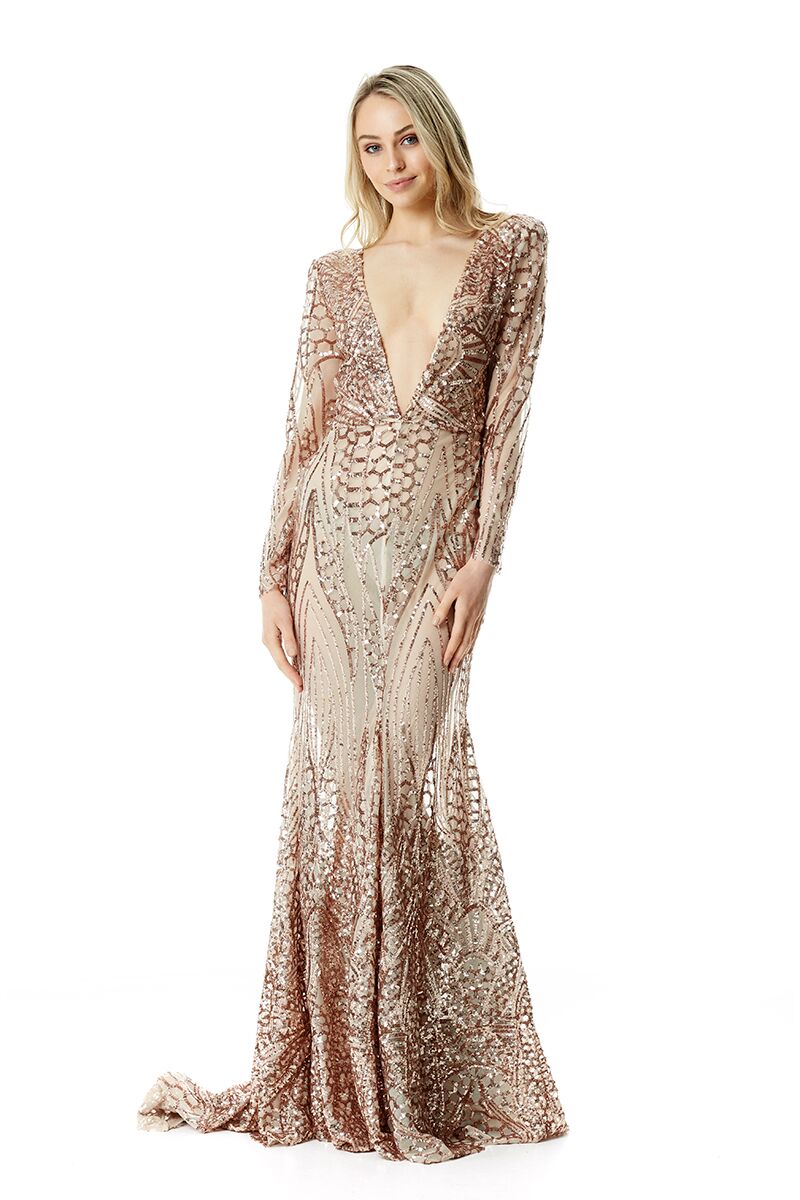 Rose Plunge Gown