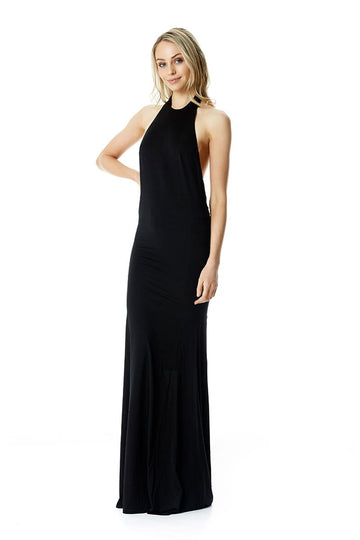 High neck Gown - Black